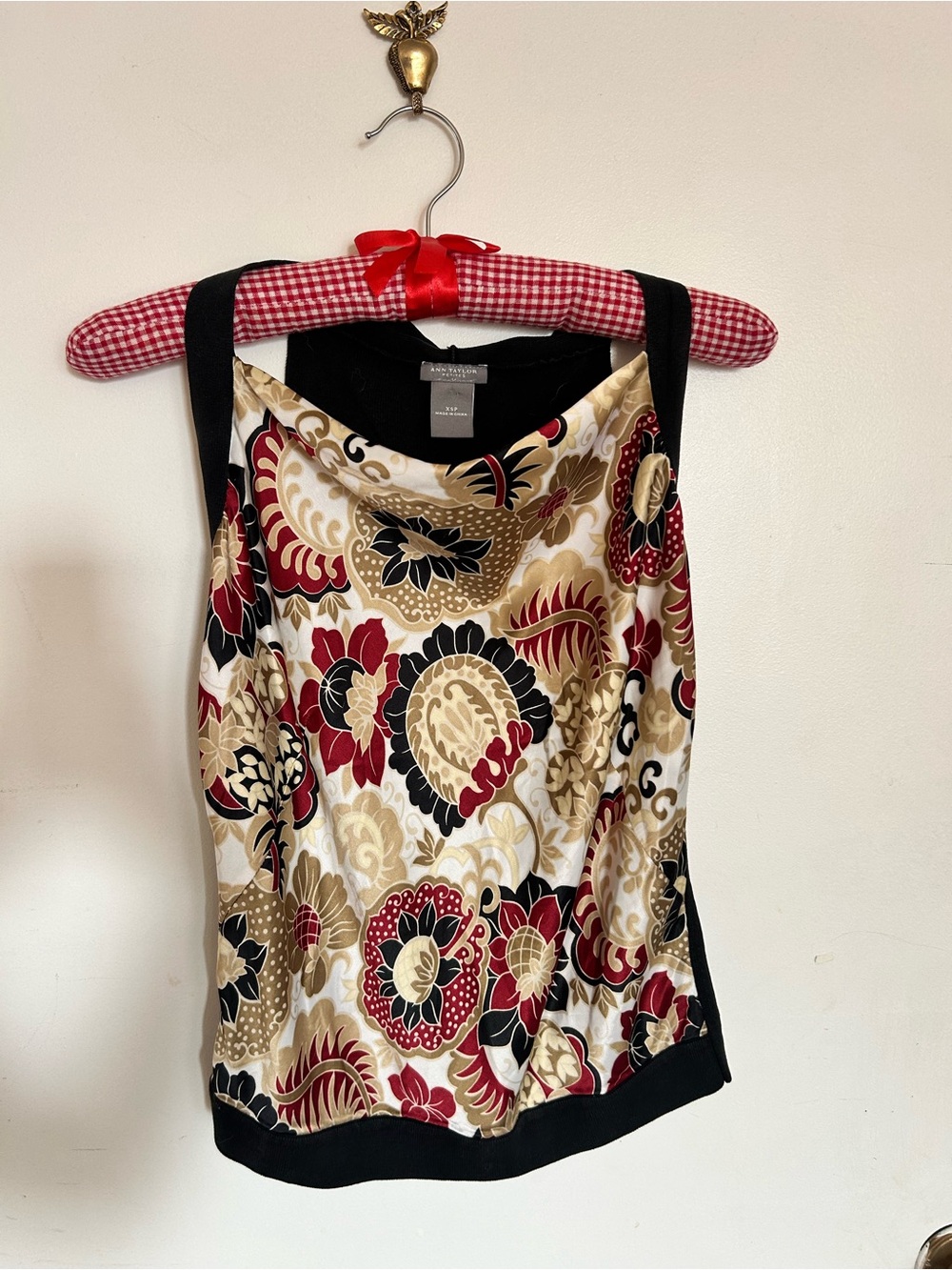 Y2K Ann Taylor silk and cotton floral Tank Top size xs/small